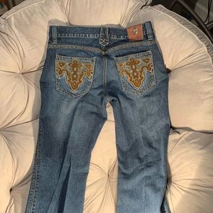 ANTIK DENIM denim jeans with velvet design pockets